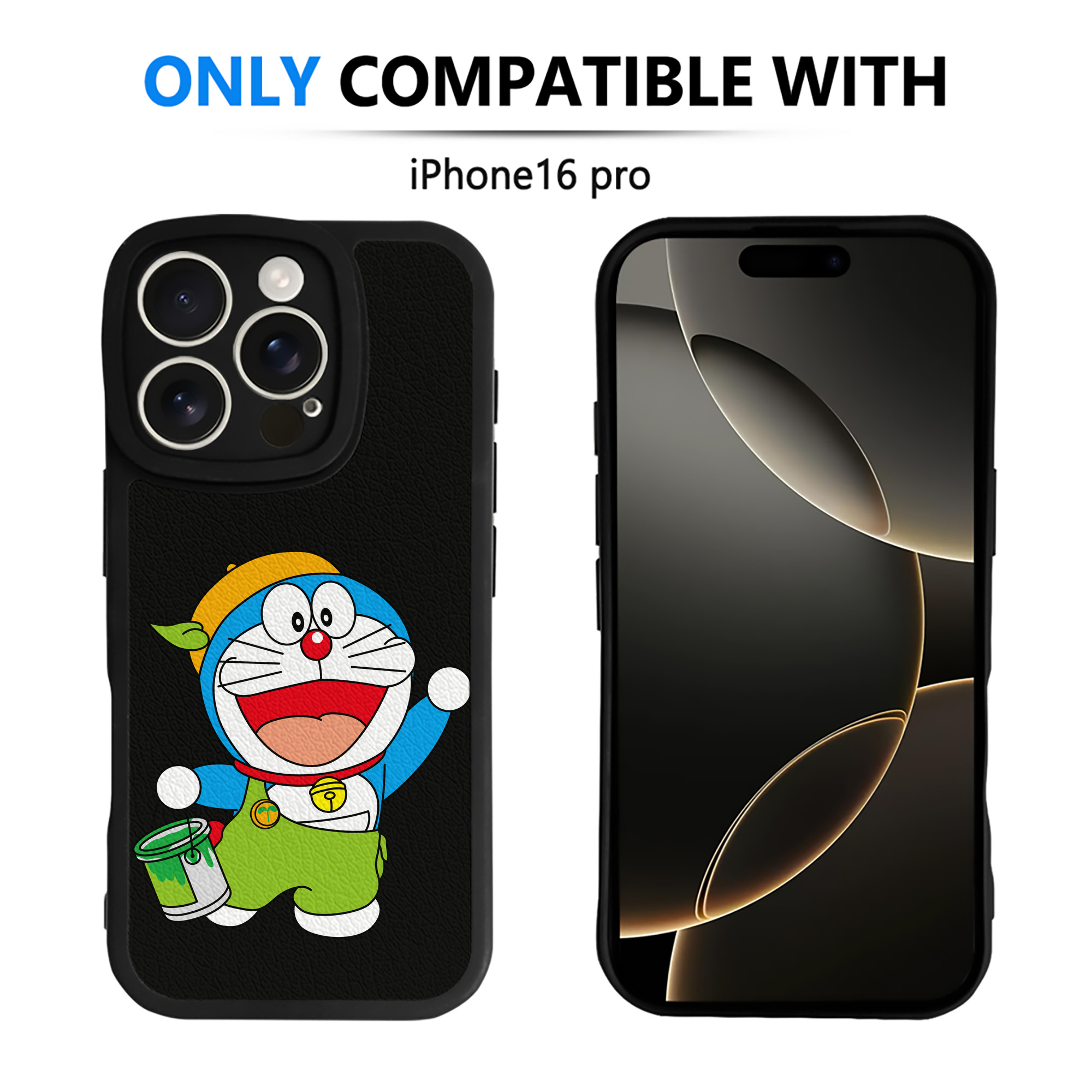 （画像用） ドラえもん Doraemon 【iPhone 16シリーズ対応】シリコンスマホケース（レザー調） 材質：シリコン
